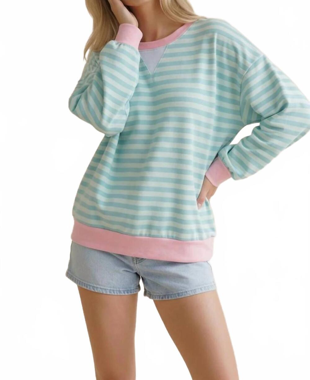 NEW HAPTICS sandra crewneck top in green
